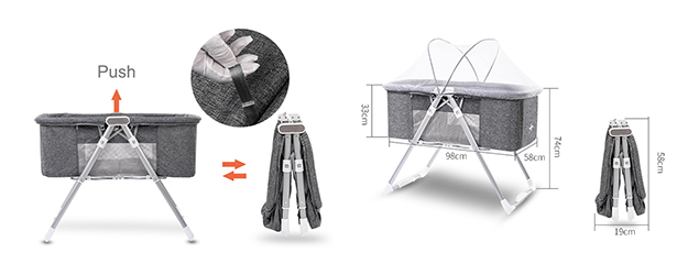 Wholeslae China Folding Baby Sleeping Bassinet with Mosquito Net