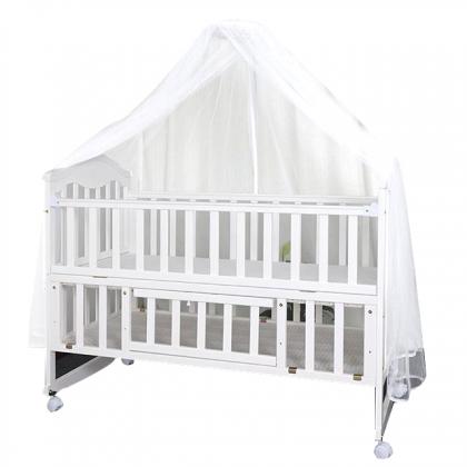 White Quality Wood Baby Sleeping Crib